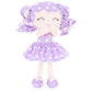 Gloveleya Soft Dolls Plush Figure Polka Dot Purple Dress Baby Doll Gift 12Inches