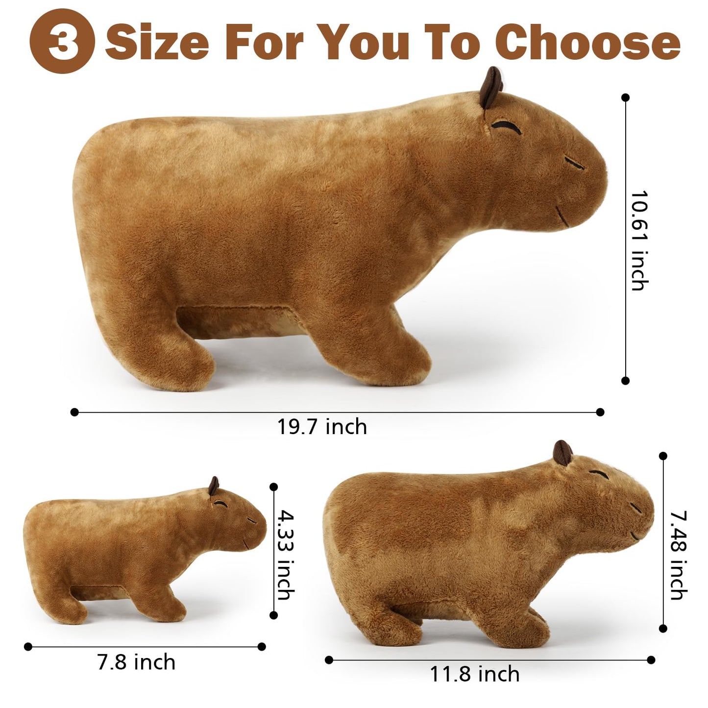 Evolveover Capybara Plush Toy, Capybara Stuffed Animal, Capybara Plushie,Stuffed Capybara Peluche (11.8 Inches)