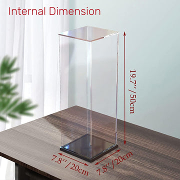Thickened Clear Acrylic Display Case Assemble Box Storage Stand For Lego 21042 Liberty Statue Figures With Black Wood-Plastic Ba