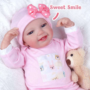 Babeside Lifelike Reborn Baby Dolls Leen - 20-Inch Sweet Smile Realistic Newborn Doll With Feeding Kit Gift Box For Kids Age 3+
