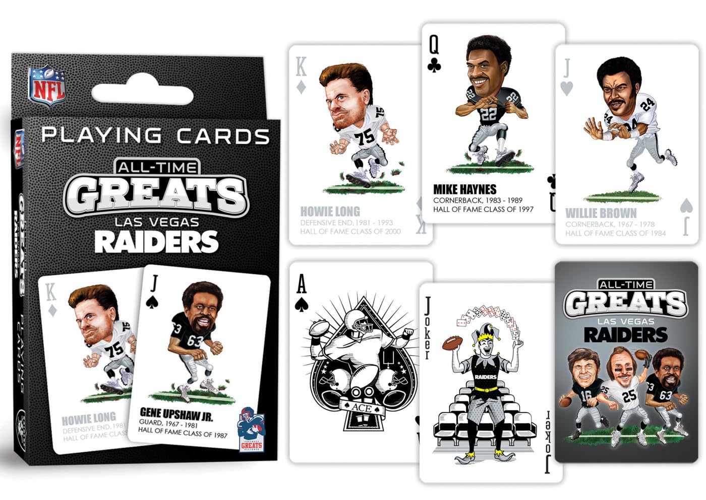 MasterPieces Family Games - NFL Las Vegas Raiders All-Time Greats Playing Cards - Officially Licensed Playing Card Deck for Adul