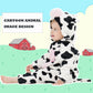 Lonulain Unisex Baby Animal Costume Pajamas, Infant Flannel Hooded Halloween Romper Cosplay Costume/Homewear/Sleepwear (Cow,12-1