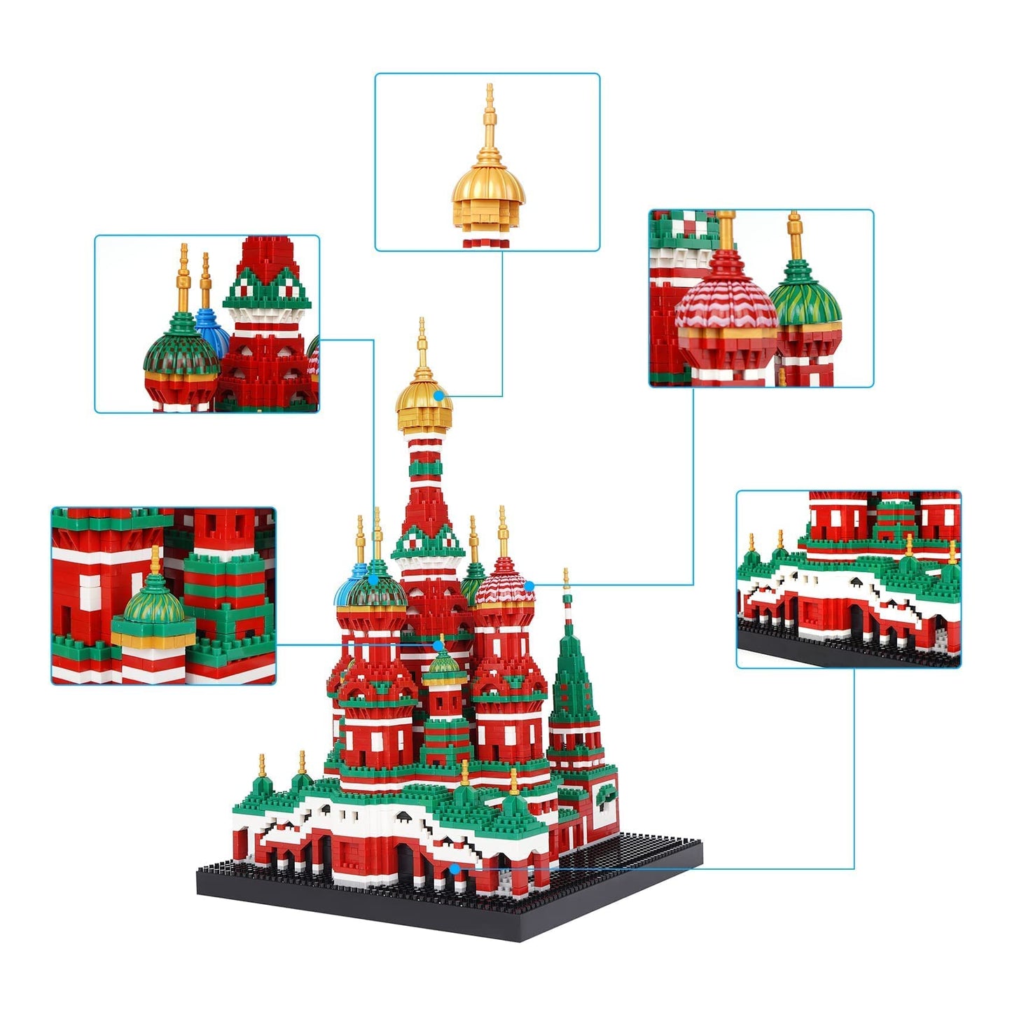 Geniteen Building Block Set, Saint Basil'S Cathedral Architecture Model Micro Mini Blocks, Educational Mini Blocks, 4300 Pcs