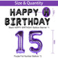 Naninuneno 15Th Birthday Decorations Set For Girl Women Boy Men,Purple Black 15 Happy Birthday Balloons Supplies With Purple Num