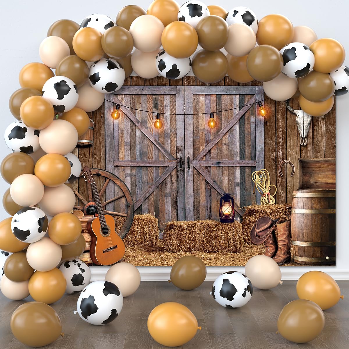 Partydream Western Cowboy Party Decorations Includes 50Pcs Cowboy Balloons And 1Pcs Western Banner Cowboy Birthday Party Decorat