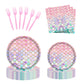 Askljeby 96 Pcs Mermaid Birthday Party Supplies Plates and Napkins Set for 24 Guests, Little Mermaid Party Decorations Ocean und