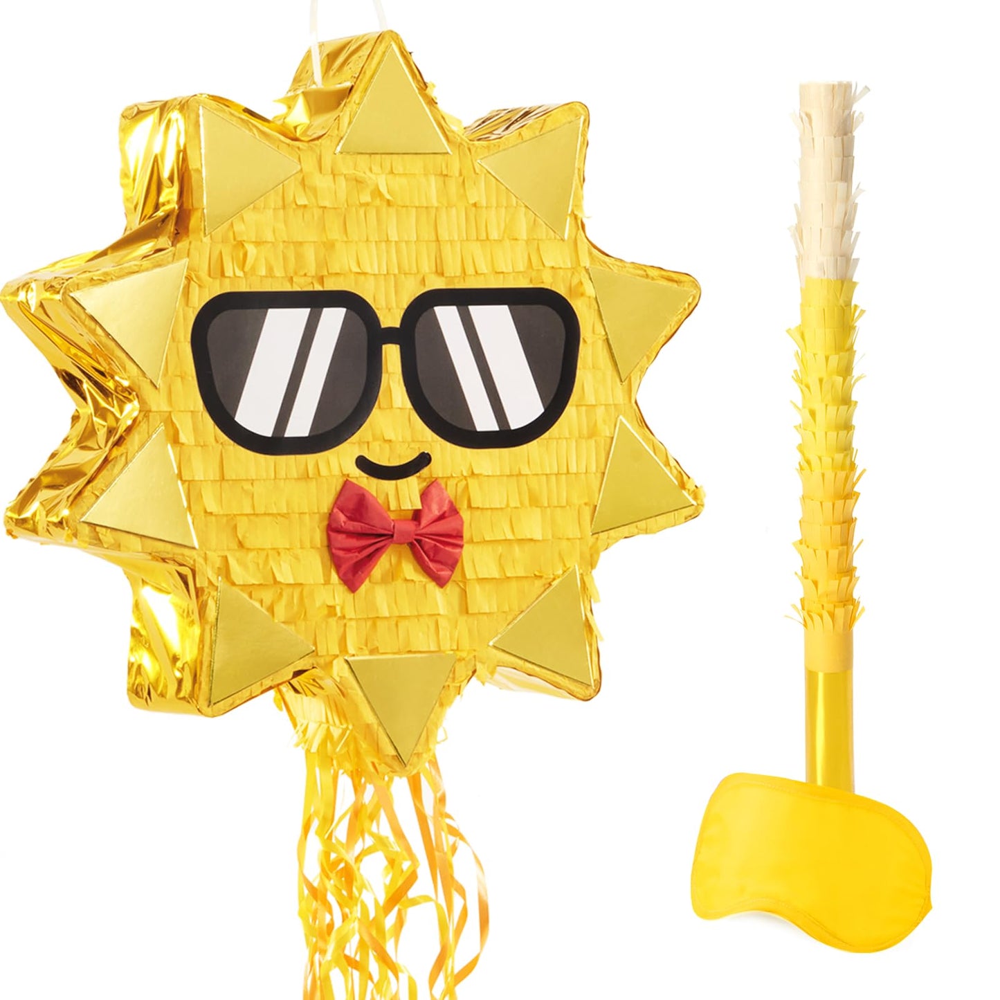 WERNNSAI Sun Pinata-Sunshine Party Decorations pull string Sun Pinata with Blindfold and Bat for Girls Kids Sun Brithday Baby Sh