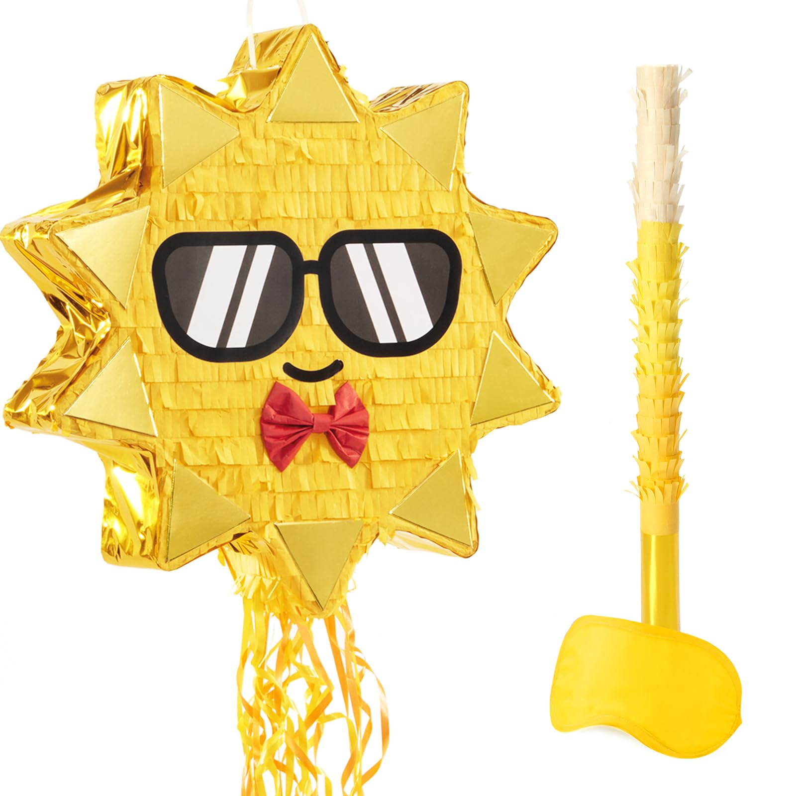 WERNNSAI Sun Pinata-Sunshine Party Decorations pull string Sun Pinata with Blindfold and Bat for Girls Kids Sun Brithday Baby Sh