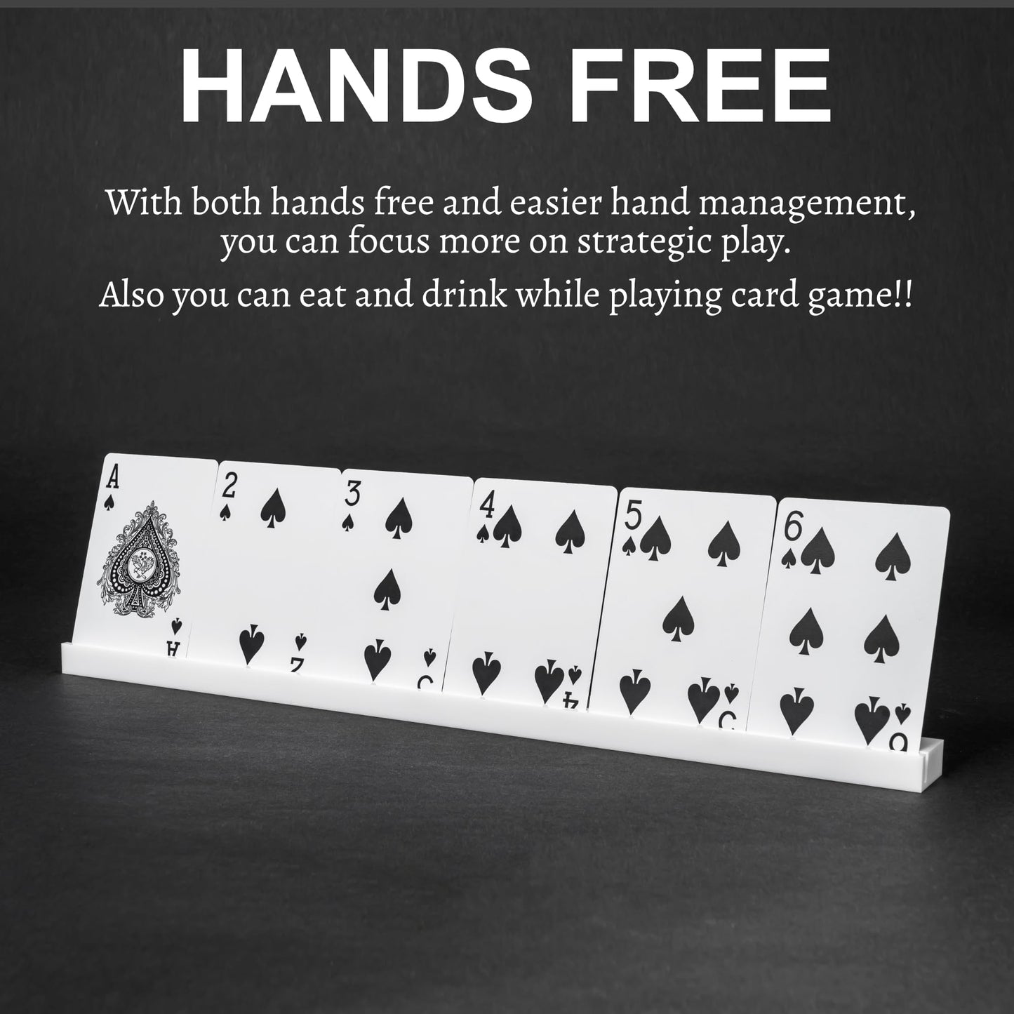 Playing Card Holders 13.4 Inches White Acrylic Solid Card Holder for Playing Card Games (4 pcs., White)