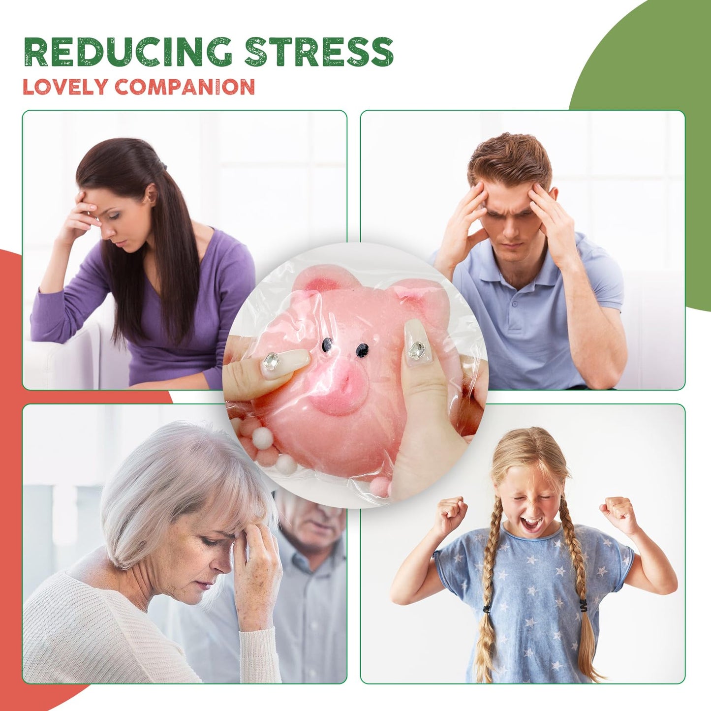 Taba Squishy Toys Valentines Cute Kawaii Cat Paw Squeeze Toys  Sticky Squishy Fidget Toys Silicone Squeeze Toy for Stress Relief Cute Soft Toys Best Valentines Gift for Anniversary (Fluffy Piggy)