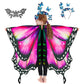 Rektak Butterfly Wings For Girls, Butterfly Costume For Halloween Party Kids Fairy Wing With Mask And Headband(Red)