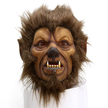 Edlike Horror Moive Full Moon Werewolf Mask,Werewolf Mask with Hair, Wolf Mask, Scary Latex Beast Mask for Halloween Party Carni