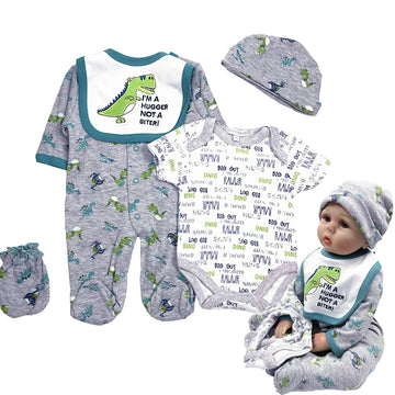 Reborn Baby Doll Clothes Boy 22 Inch Accesories Outfits 5 Piece Set For 20-22 Inch Reborns Doll Newborn Baby Boy Doll Clothing