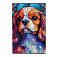 King Charles Cavalier Dogs Lovers Stained Colorful Glass 1000 Pieces Art Painting Wooden Puzzle For Kids Adults, Birthday Mother