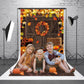 Happy Thanksgiving Backdrop 6x8FT Autumn Rustic Wooden Floor Maple Leaf Pumpkin Photography Background Fall Thanksgiving Harvest