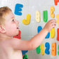 Bath Toys Organizer + 36 Soft Foam Abc 123 Letters & Numbers Bathroom Alphabet Baby Toys For Early Learning Foam Letters And Qui