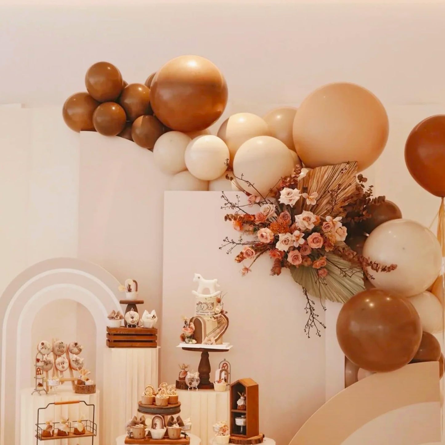 Voircoloria Coffee Brown Balloons, 66Pack 12Inch Tan Latex Party Balloons For Wedding, Birthday, Graduation, Bridal Shower, Baby