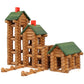 Wondertoys 328 Pcs Wooden Logs Set Ages 3+, Classic Building Log Toys For Kids, Creative Construction Engineering Educational Gi