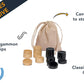 We Games Wood Backgammon Chips With Cloth Pouch - Black & Natural 1.5 In. Diameter