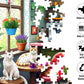 Springbok 500 Piece Jigsaw Puzzle - Kittens in Coffee Shop - Unique Cut - 18x23.5 inches - Cardboard - Cat Café - Model 33-01770