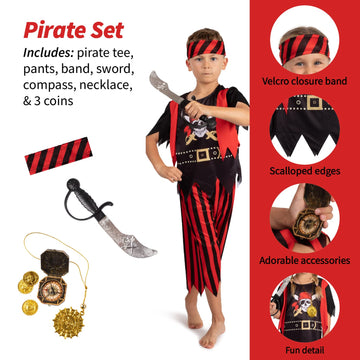 Born Toys 3-in-1 Kids' Dress Up & Pretend Play Set - Kids Pirate  Ninja & Astronaut Costumes for Ages 3-7