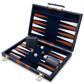 Backgn Set - Classic Board Game with enhanced Leather Case - Portable Travel Strategy Backgn Game Set for mature-themeds  Kids (15inch  Navy)