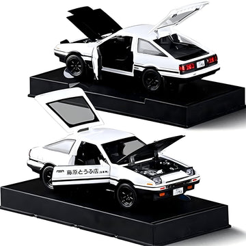 Mzexoma Initial D Toyota Trueno AE86 Alloy Diecast Car Model, Sports Car Toys for Kids and Adults,Pull Back Vehicles Toy Cars (B