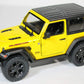 Kinsmart 2018 Jeep Wrangler Rudicon Hard Top Yellow 5'' 1:34 Scale Die Cast Metal Model Toy W/ Pullback Action