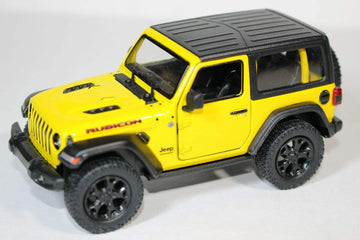 Kinsmart 2018 Jeep Wrangler Rudicon Hard Top Yellow 5'' 1:34 Scale Die Cast Metal Model Toy W/ Pullback Action