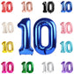 10 Balloon Number, Metallic Blue Number 10Th Birthday Balloons 40 Inch, 10 Years Old Metallic Blue Birthday Decorations For Boys