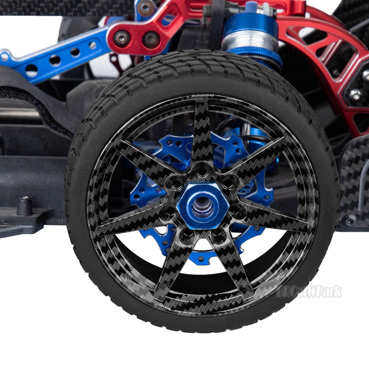 BRCatWPark RC Highway Tires Wheel for 1/7 Infraction 6S BLX/Limitless,1/8 Typhon 6s BLX,7 Spokes Wheel Rim & Rubber Highway Tire