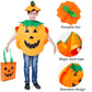 Octeen Halloween Kids Pumpkin Costume, 3 Pcs Pumpkin Cosplay Set Included Pumpkin Tote Bag(9.8 X 11.8 Inch