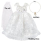 Mlcnles 18 Inch Doll Clothes Doll Wedding Dress Accessories Outfits For 18 Inch Doll Clothes - White Bride Dolls Gown Set With Long Lace Veil And Necklace For Girl Birthday Xmas Gift