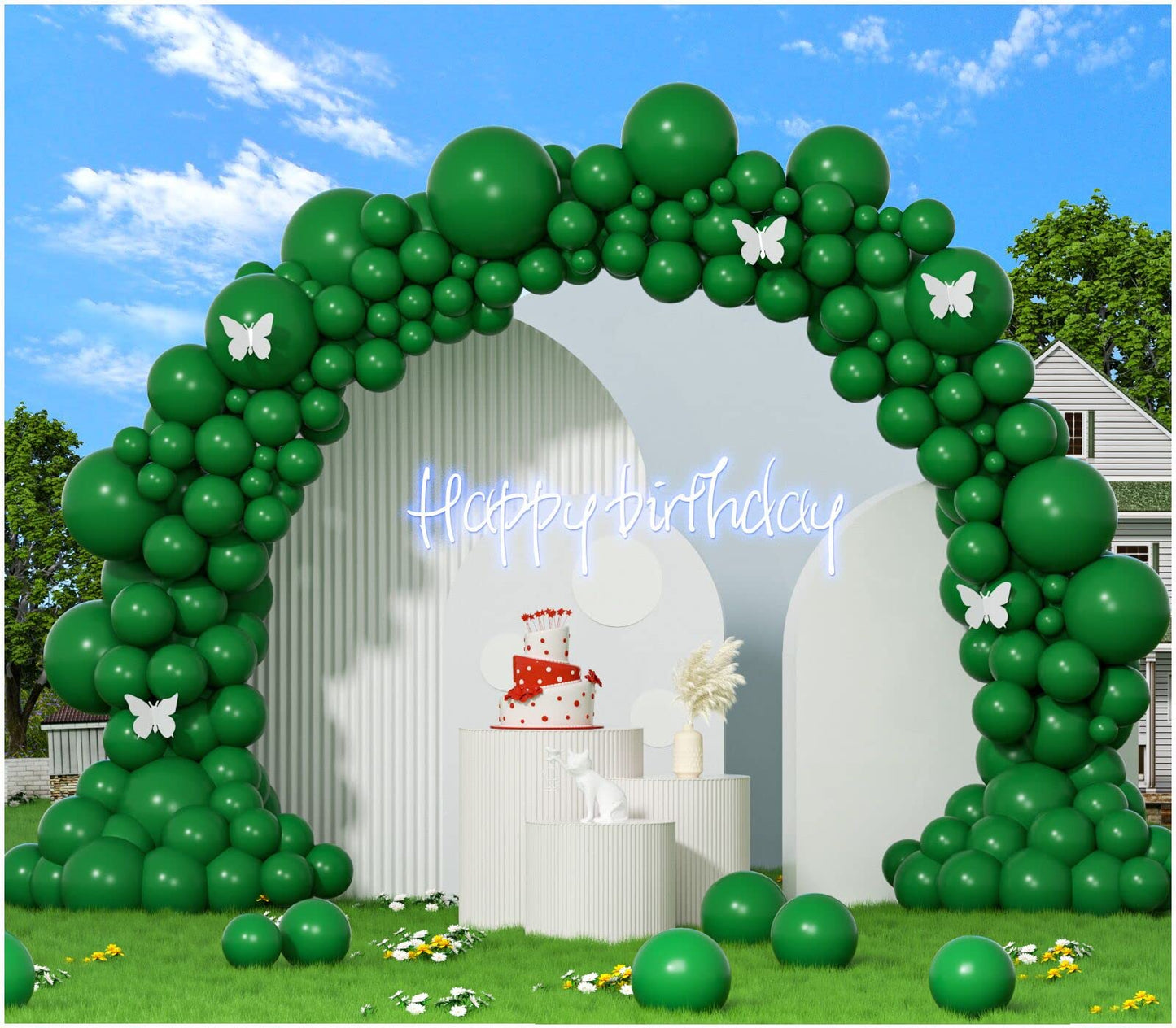 412Pcs Dark Green Balloons 18 12 10 5 Inch Dark Green Balloon Garland Arch Kit Different Sizes Matte Latex Balloons For Baby Sho