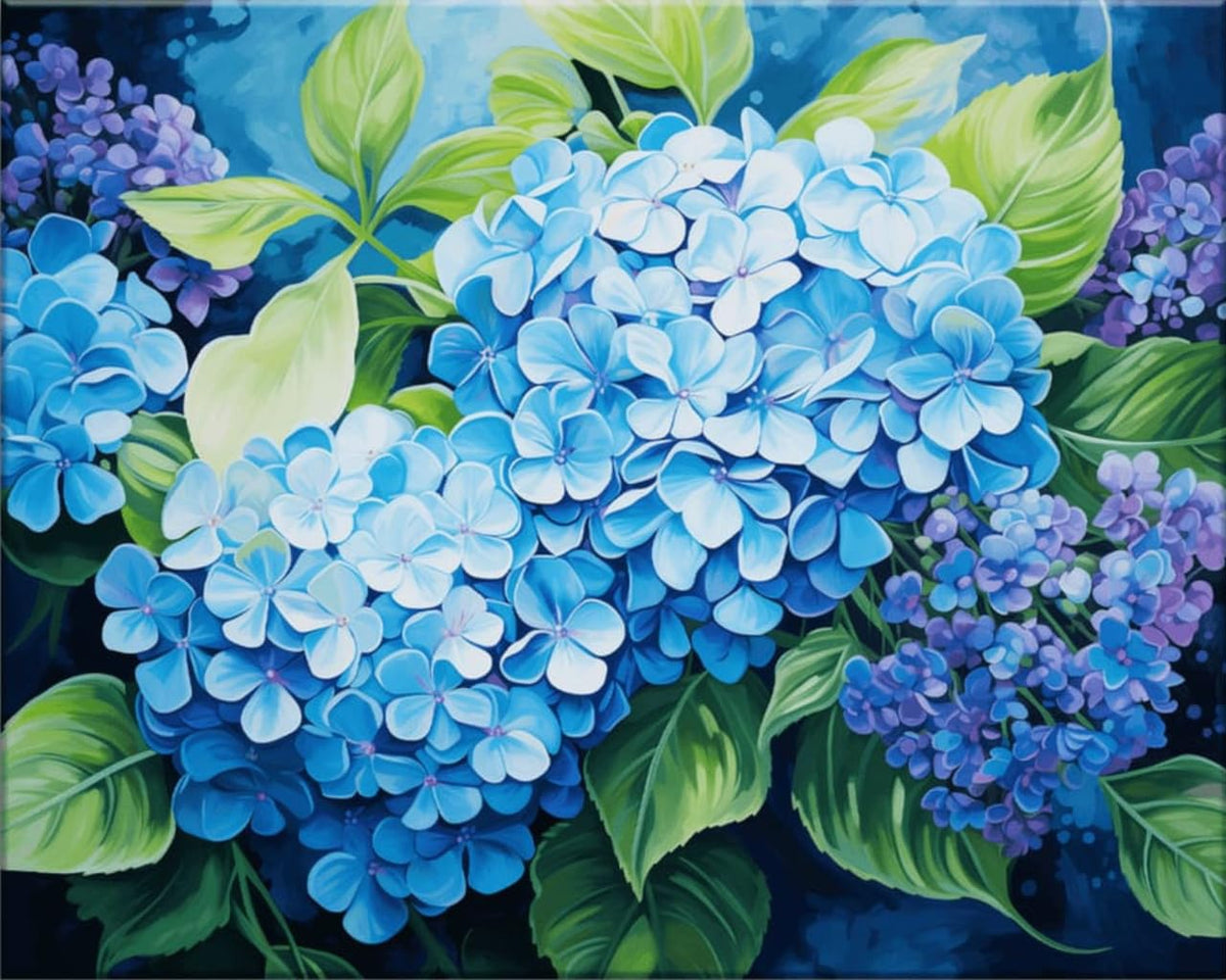 Tulip N Turtle Hydrangeas Diy Acrylic Paint By Number Kit For Adults Beginner Canvas Painting By Number Acrylic Painting. Wall D