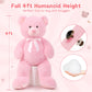 Morismos Giant Teddy Bear Stuffed Animal 4Ft, Big Teddy Bear Plush For Baby Shower, Cuddly Large Stuffed Bear Gifts For Kids, Girls, Girlfriend, Women On Valentine, Christmas, Birthday(Pink)