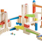 Roba Wooden Marble Run Set - 100 Pieces, 20 Glass Marbles & 80 Building Blocks, Ages 3+