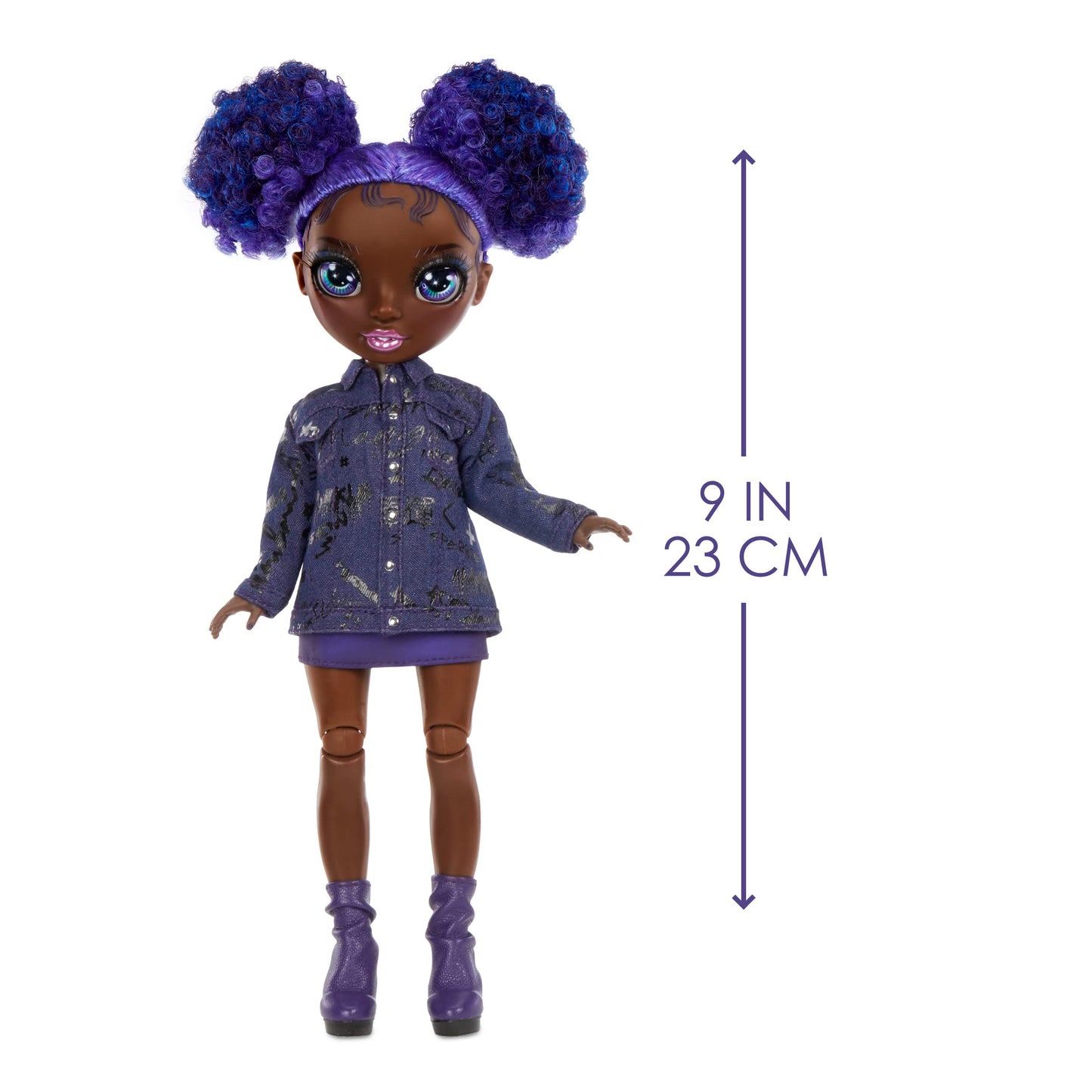 Rainbow High Jr High Series 2 Krystal Bailey- 9' Purple Posable Fashion Doll With Designer Accessories And Open/Close Backpack. Great Toy Gift For Kids Ages 6-12 Years Old & Collectors