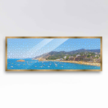 13X39 Puzzle Frame Kit With Glue Sheets | Bronze Modern Picture Frame | Real Wood With Uv Resistant Acrylic Front | Made To Pres