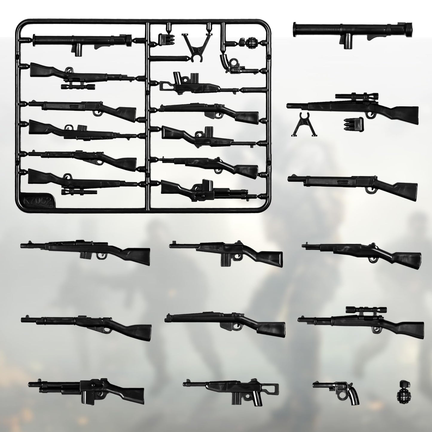 MaozyHomie Military Toy Kit  Pack Military 24 Pcs U.S Army Equipment Toy Set  Soldier Figures Weapon Battle Building Blocks Compatible with Major Brand  3 Years Old and up