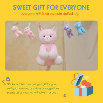 5 Pieces Cat Stuffed Animals For Girls,1 Mommy Cat With 4 Babies,Plush Stuffed Cat Toys Gifts For Kids 3 4 5 6 7 8 9 Years,Soft