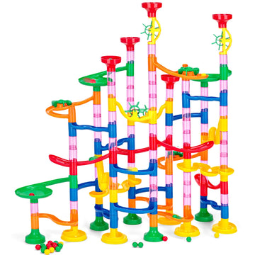 Lovestown 133Pcs Marble Run Set, Kids Construction Building Blocks Toys With 30 Plastic Marbles, Stem Educational Toys, Birthday Party Gifts For Kids, Maze Track Easter Toys, Parent-Child Game Toy