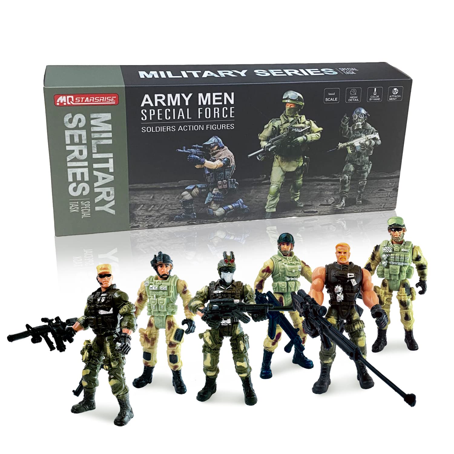 MQSTARSRISE Army Men Soldiers Toys for Boys Age 4-7 Army Men Action Figures with  Military Playset Action Figures Soldier Toy Set Easter Gift for Boys