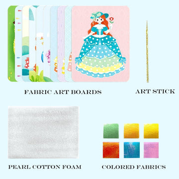 Mystoneer Poke Art Kits For Kids, Fabric Art Frenzy For Kids, Enchanted Fabric Art Set Crafts For Girls Ages 4-8, 6-8, 8-12, 5,