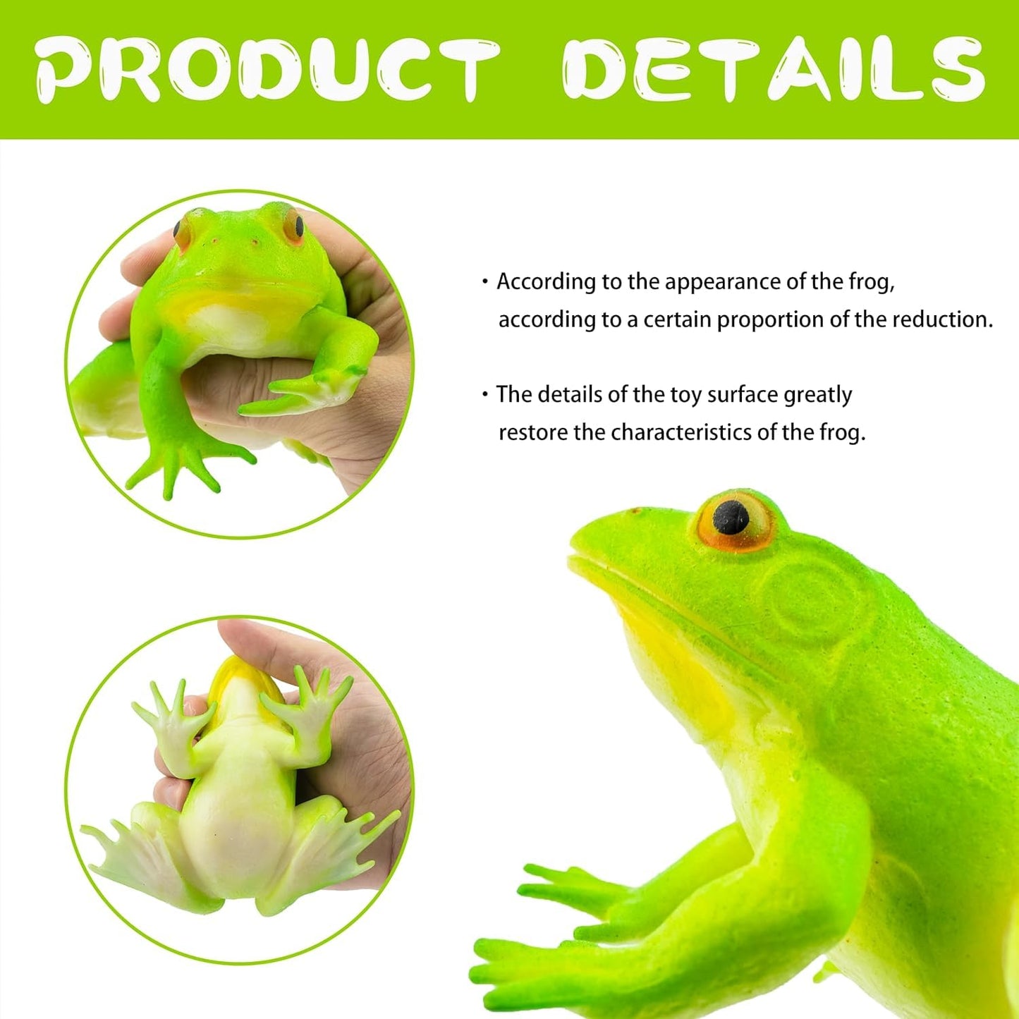 Funscene Artrpoy Reptile Figurine Soft Rubber Toy, Tropical Jungle Animals With Frog, Tpr Super Stretch Toy For Kids, Perfect Fo