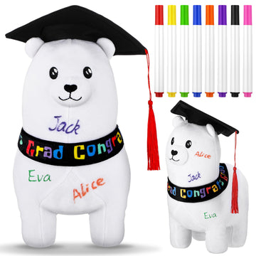 Blueweenly 12 Inch Graduation Autograph Stuffed Animal Llama Plush With Graduation Cap Smooth Fabric Congrats Grad Stuffed Llama