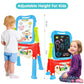 Amagoing Easel For Kids, Adjustable Standing Art Easel For Toddler, Double Magnetic Drawing Board With Painting Accessories, Gif
