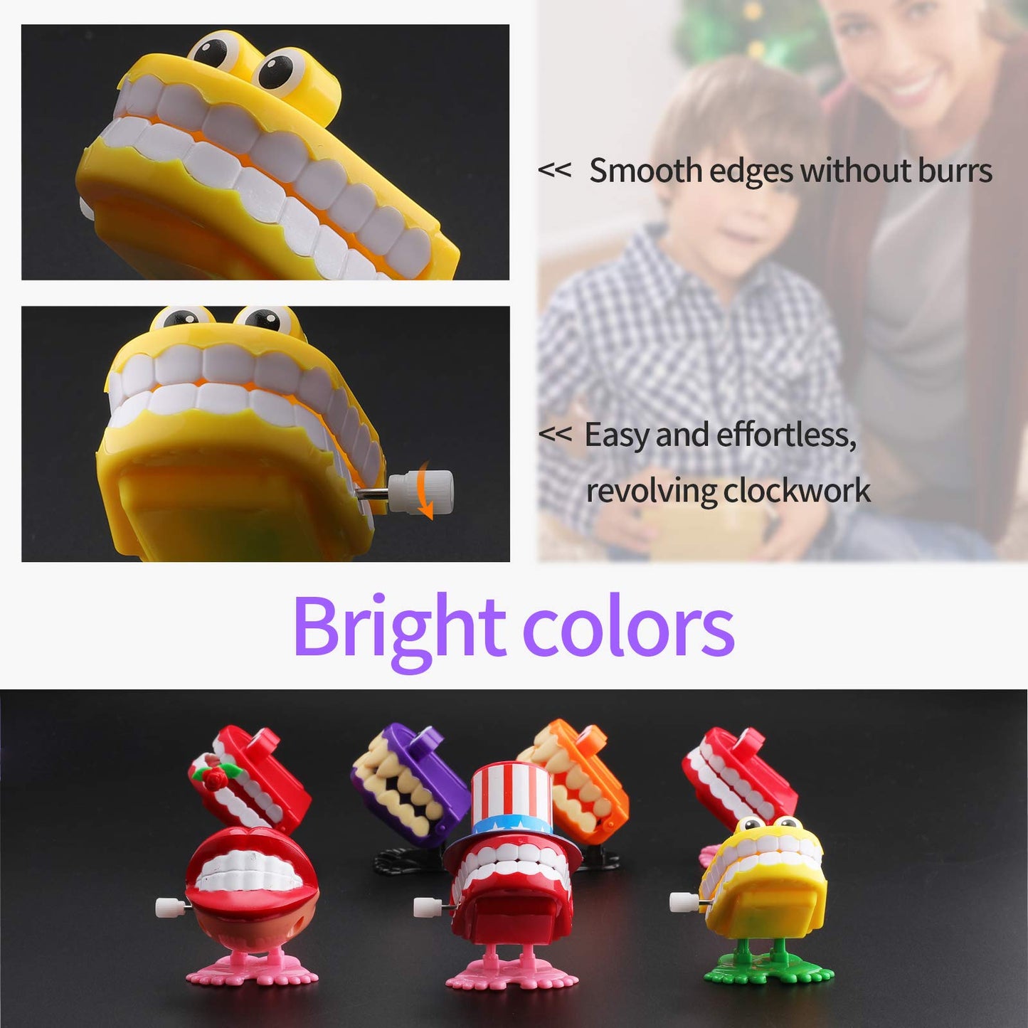 Faruijie 7Pcs Chattering Teeth Wind Up Toy Walking Teeth, Gags Practical Joke Toys Funny Small Feet Novelty And Gag Gifts