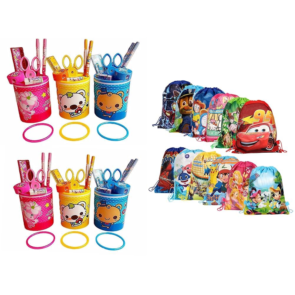 Jiada Return Gifts for Kids Birthday Party in Bulk Stationery Set of 6 Pcs  (oki toki 6), Multi & Jiada Return Gifts Set of Car