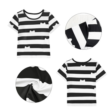 Yodison Girls Cat Dollhouse Cosplay Costume Short Sleeve Graphic T-Shirts